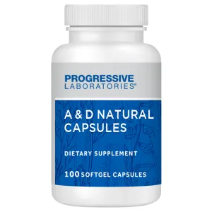 A & D Natural Capsules 100 gels by Progressive Labs