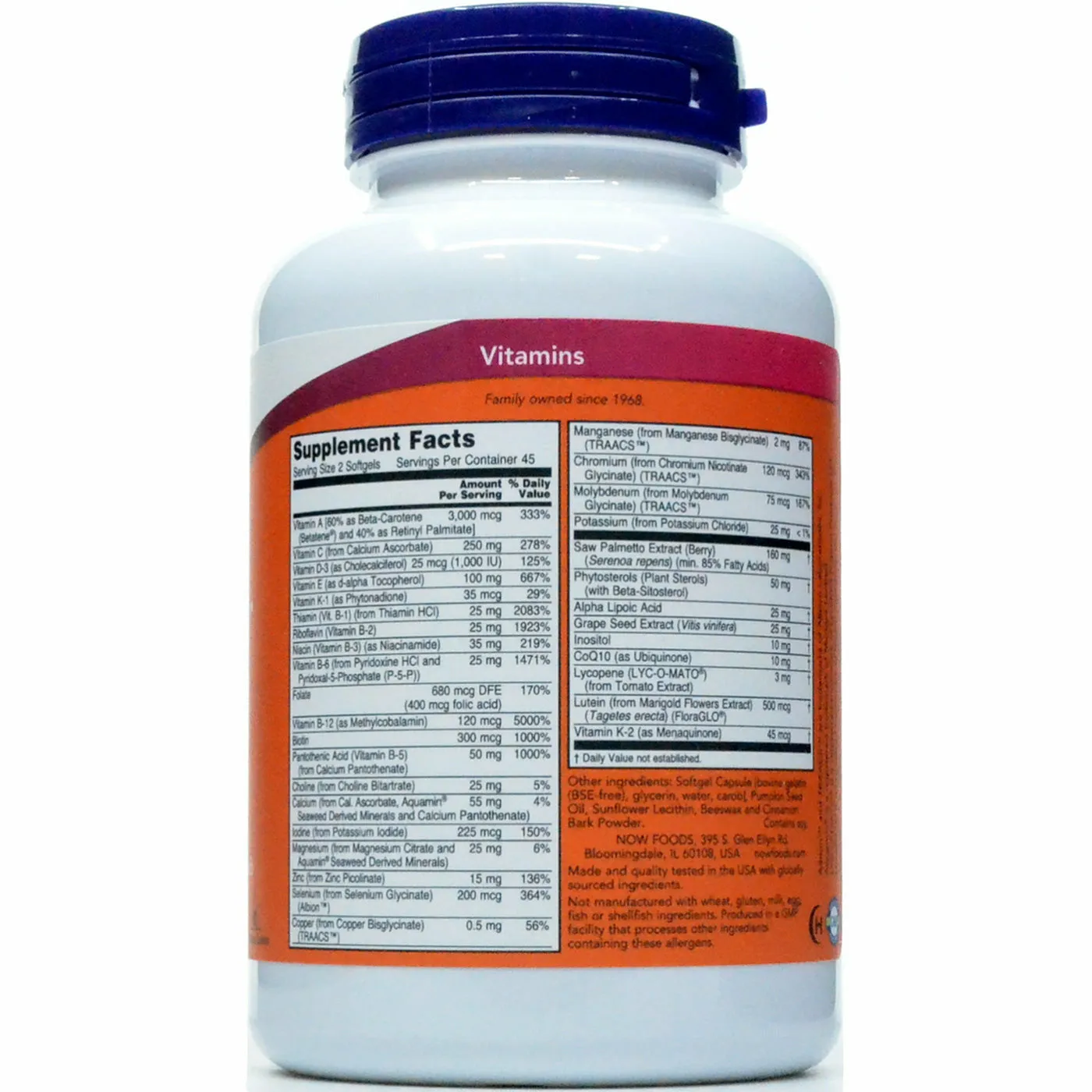Adam Men's Multi 90 softgels by NOW