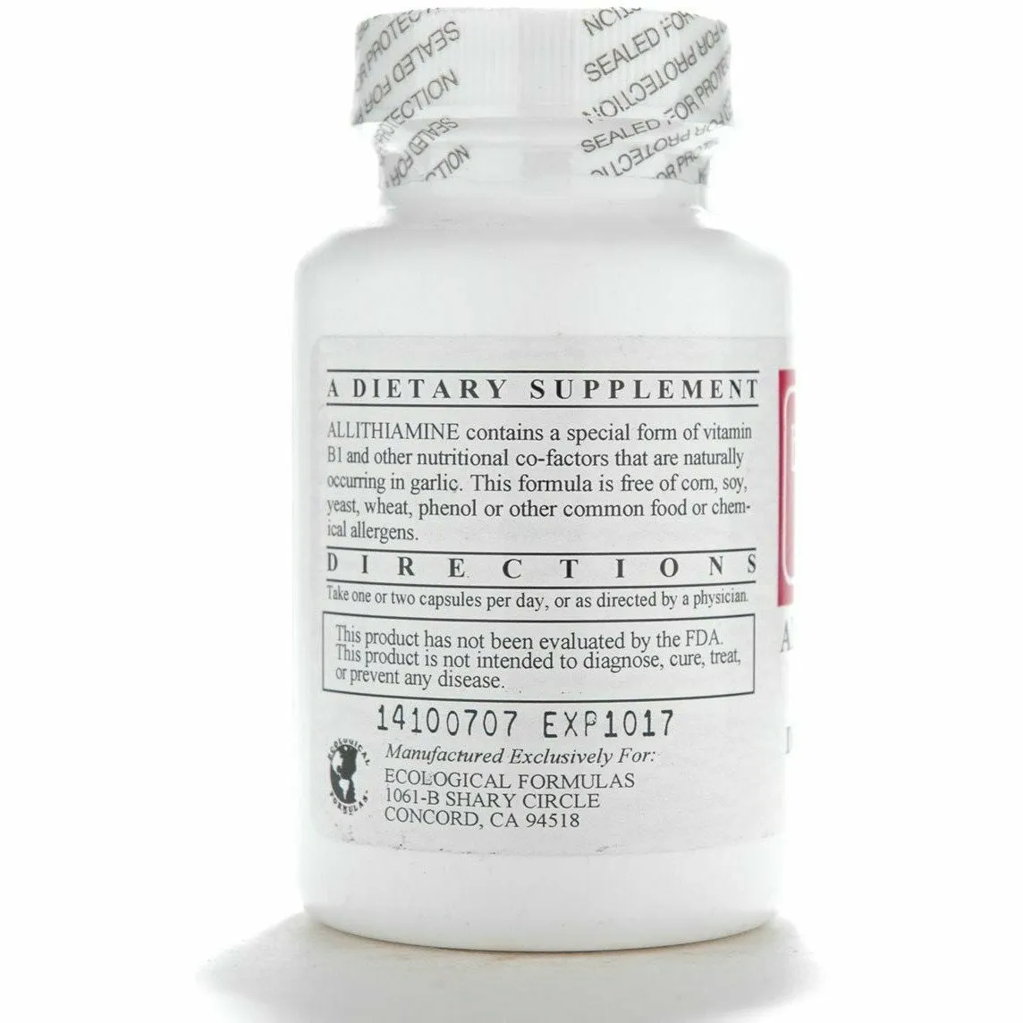 Allithiamine 50 mg 60 caps by Ecological Formulas