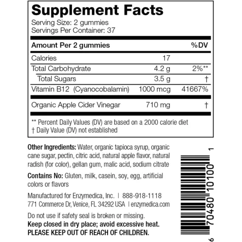 Apple Cider Vinegar Gummies 74 ct by Enzymedica