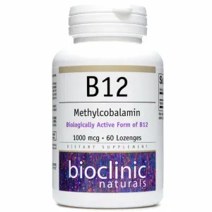 B12 Methylcobalamin 1000 mcg 60 loz By Bioclinic Naturals