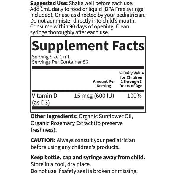 Baby Vitamin D3 Liquid 1.9 fl. oz. by Garden of Life