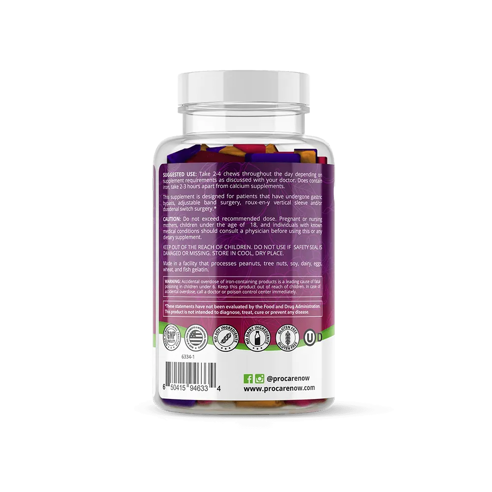 Bariatric Multivitamin | Soft Chew | Multi-Flavor | 60 Count