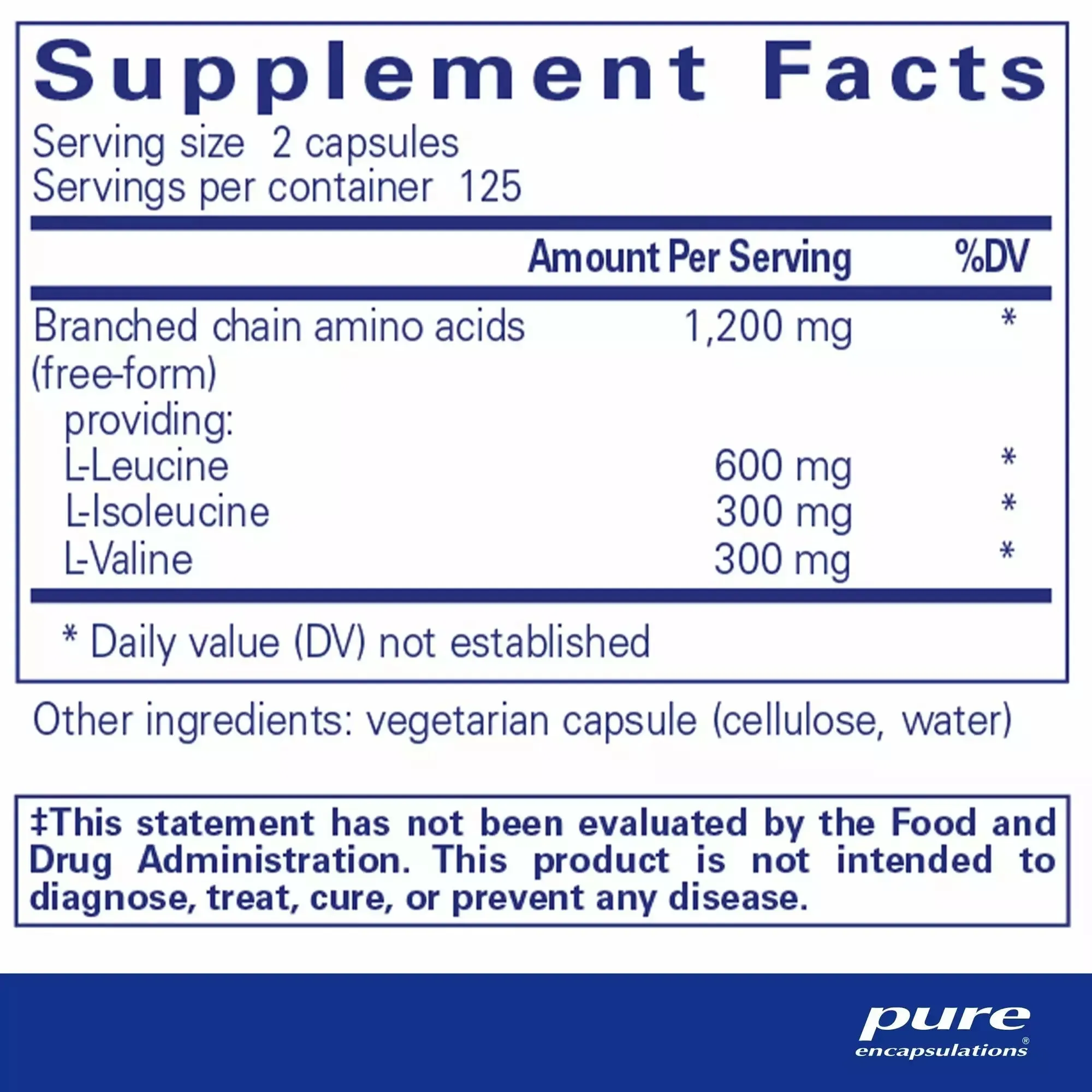 BCAA 600 mg by Pure Encapsulations