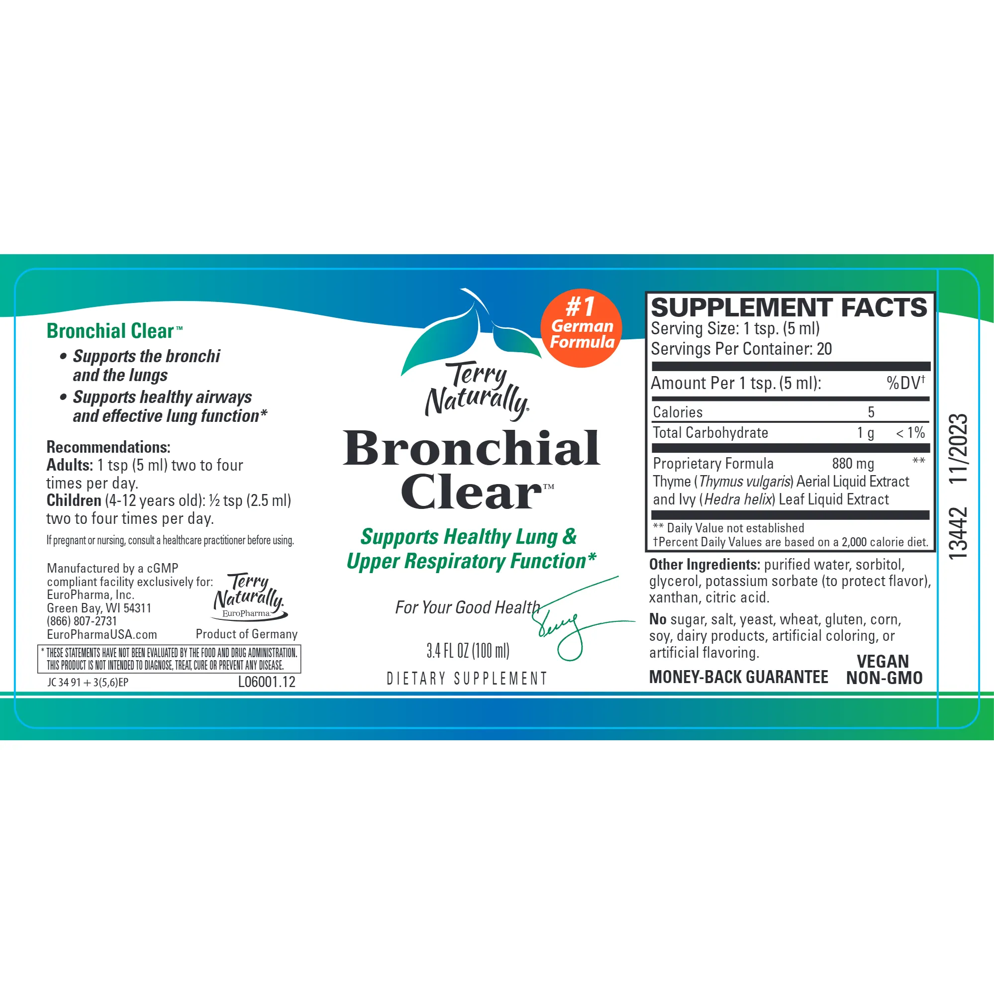 Bronchial Clear Liquid 3.4 fl oz by Terry Naturally