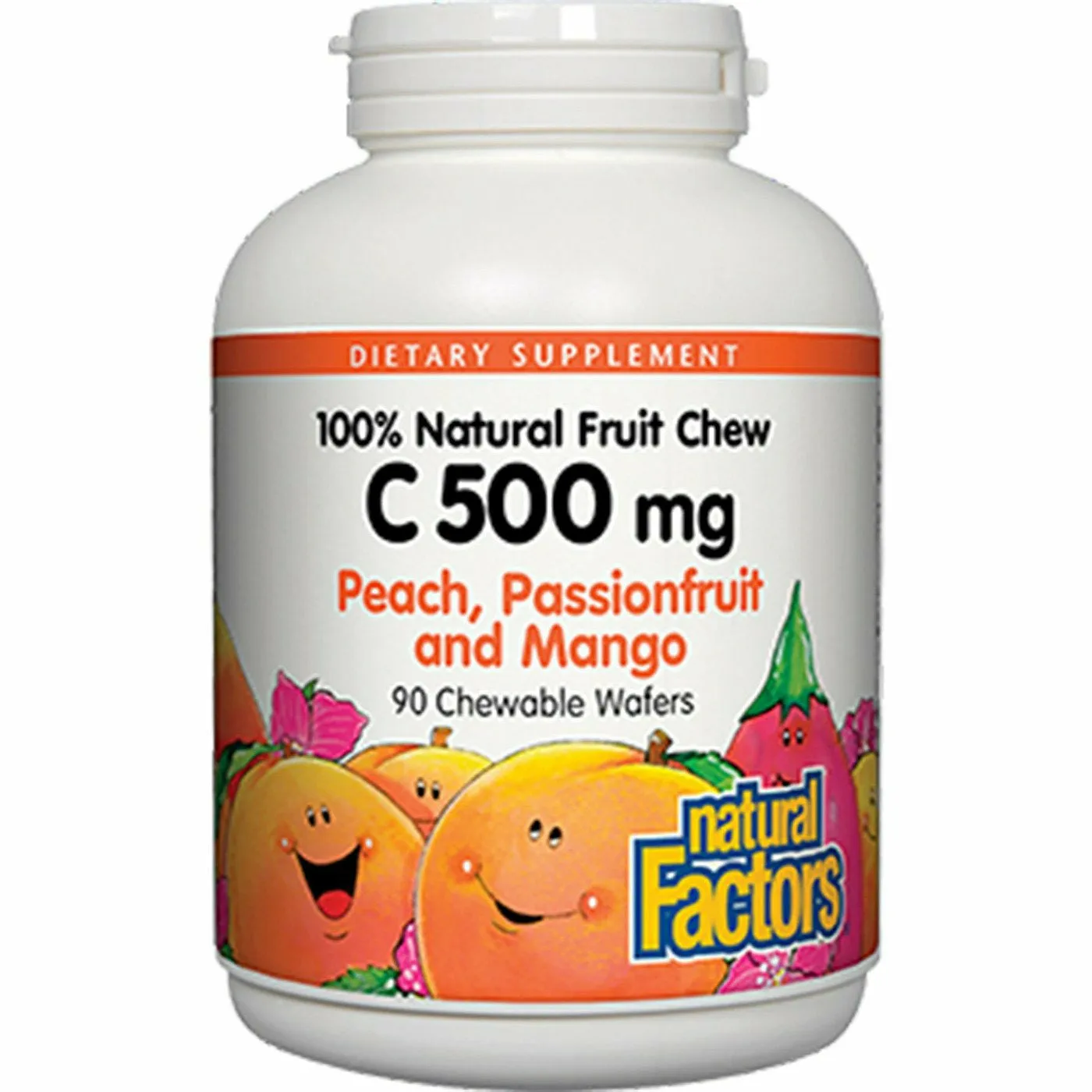 C 500 mg Peach. Passionfruit. Mango 90 chews by Natural Factors