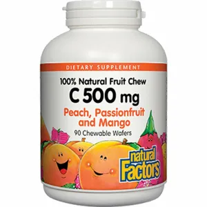 C 500 mg Peach. Passionfruit. Mango 90 chews by Natural Factors