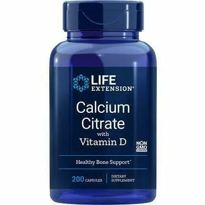 Calcium Citrate with Vit D 200 vegcaps by Life Extension
