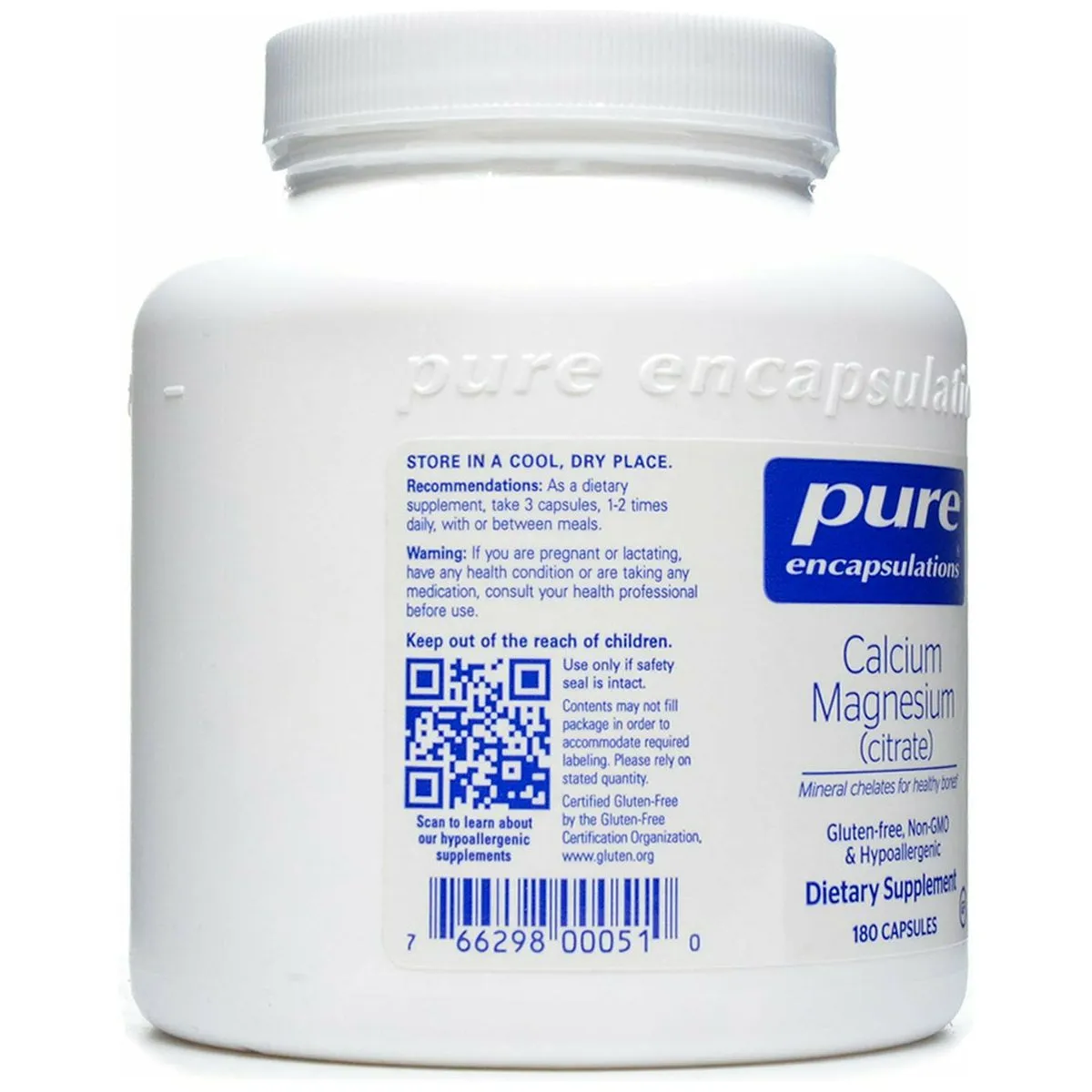 Calcium Mag (citrate) 80 mg 180 vcaps by Pure Encapsulations