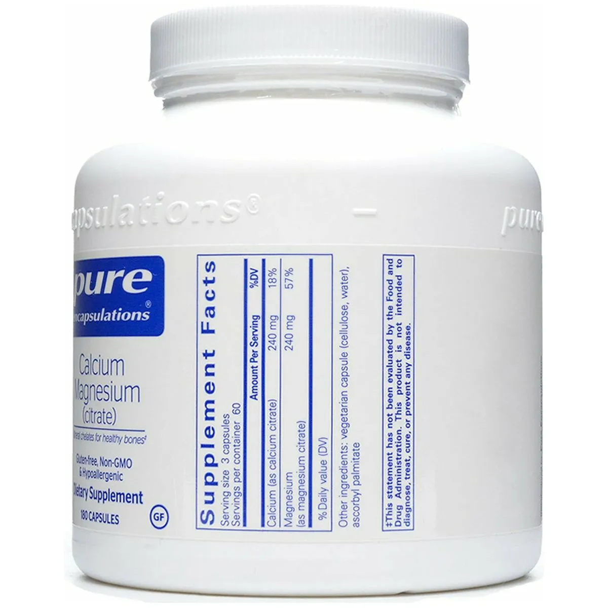 Calcium Mag (citrate) 80 mg 180 vcaps by Pure Encapsulations