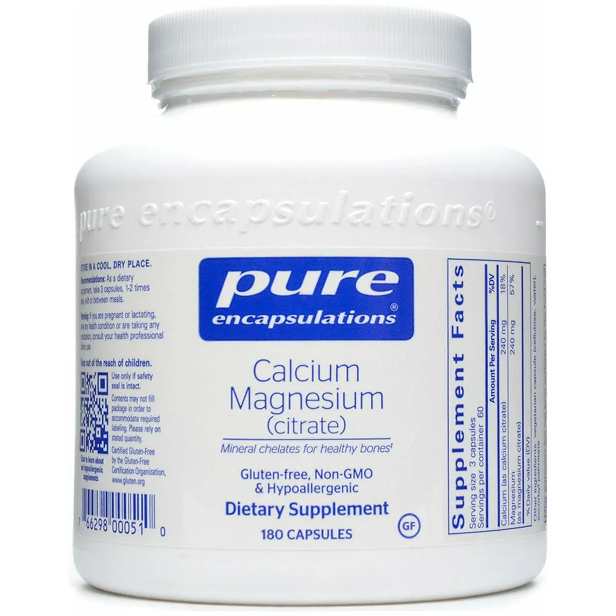 Calcium Mag (citrate) 80 mg 180 vcaps by Pure Encapsulations