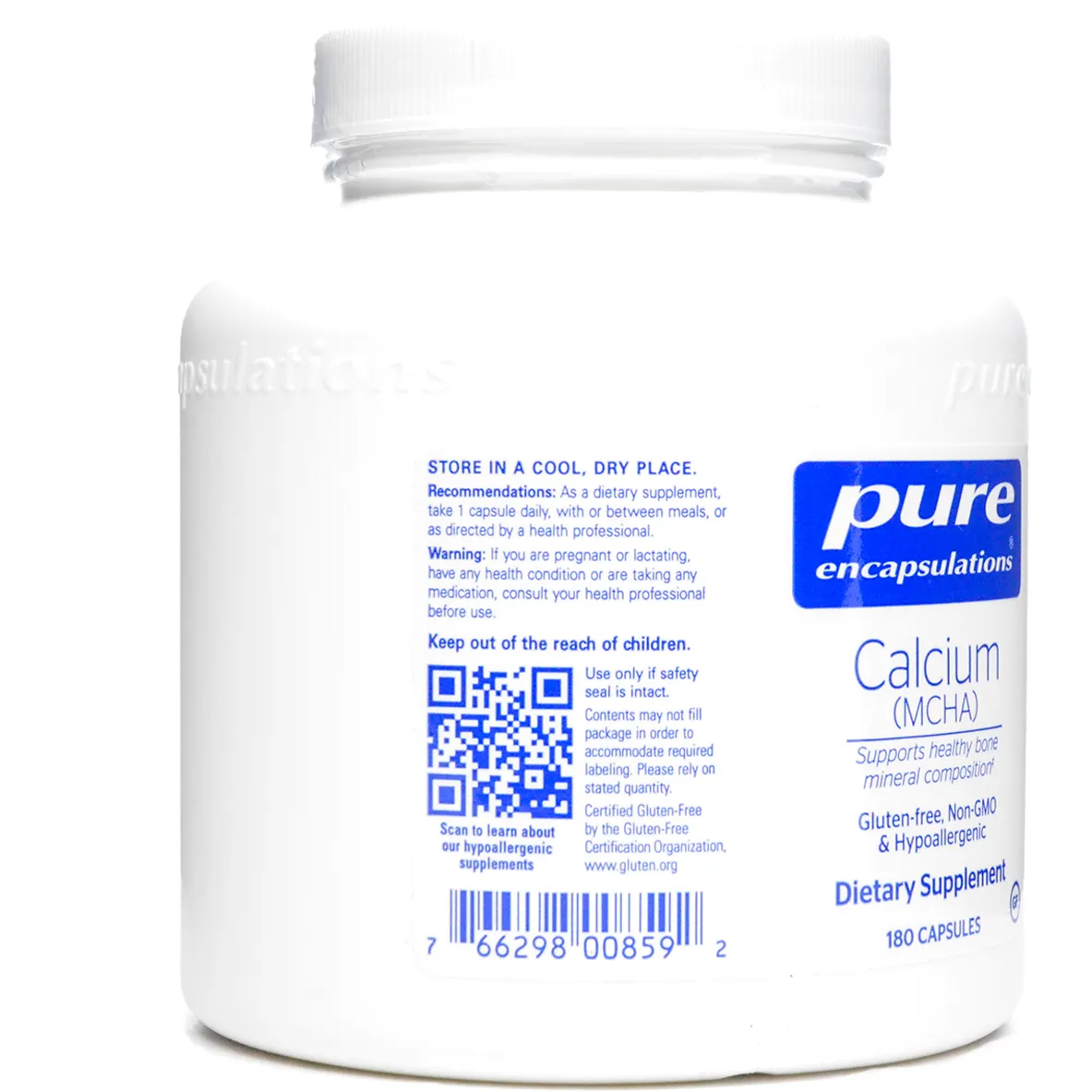 Calcium (MCHA) 180 vcaps by Pure Encapsulations