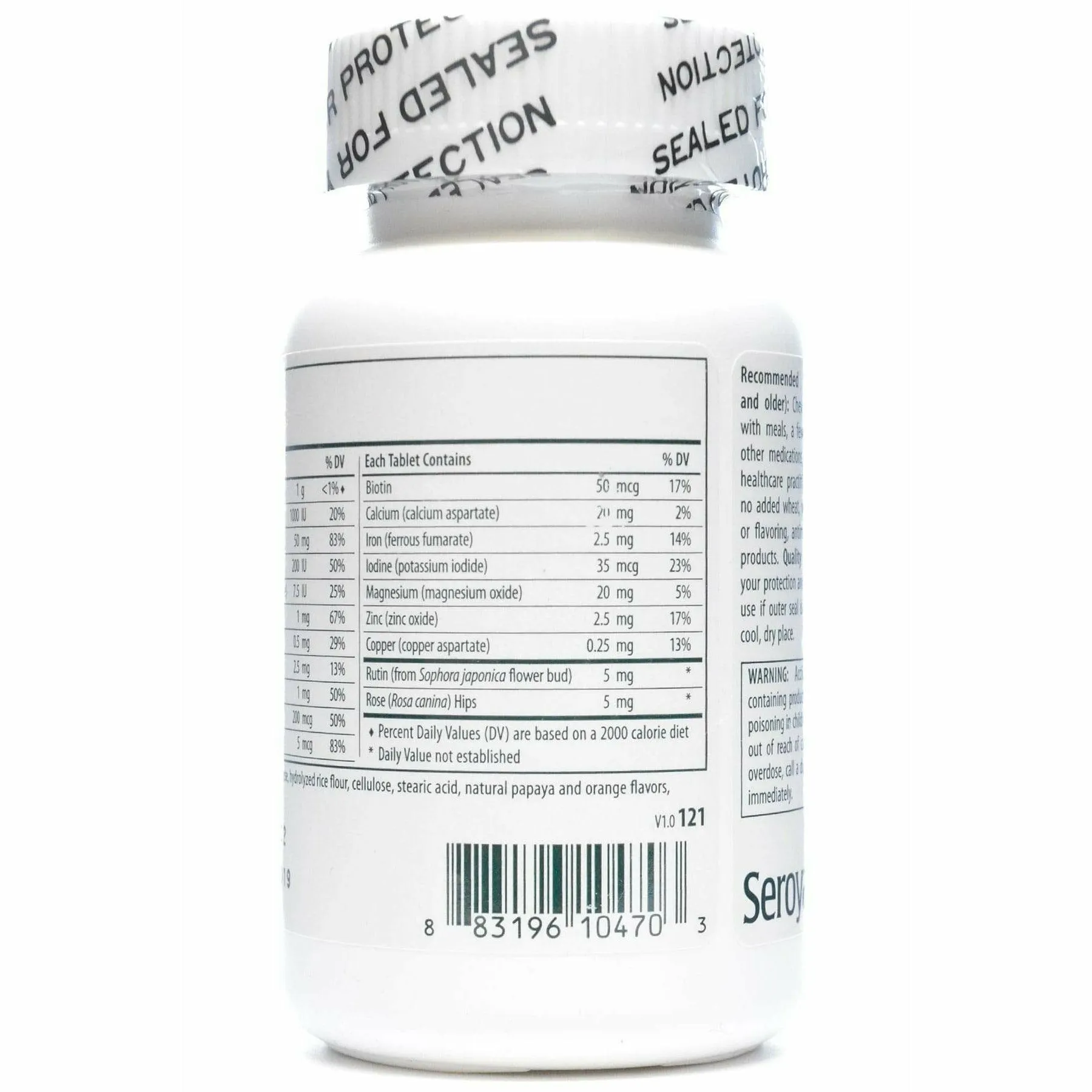 Children's Chewable Vitamins 100 tabs by Seroyal Genestra