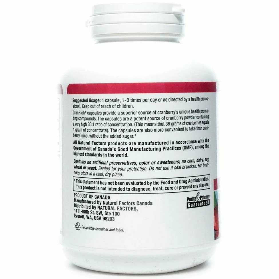 CranRich 500 mg 180 caps by Natural Factors