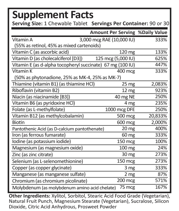 DS/SADI Multivitamin Core   Plus Bundle | Chewable | 90 Count Bottles