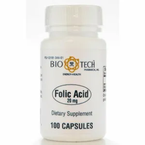 Folic Acid 20 mg 100 caps by Bio-Tech