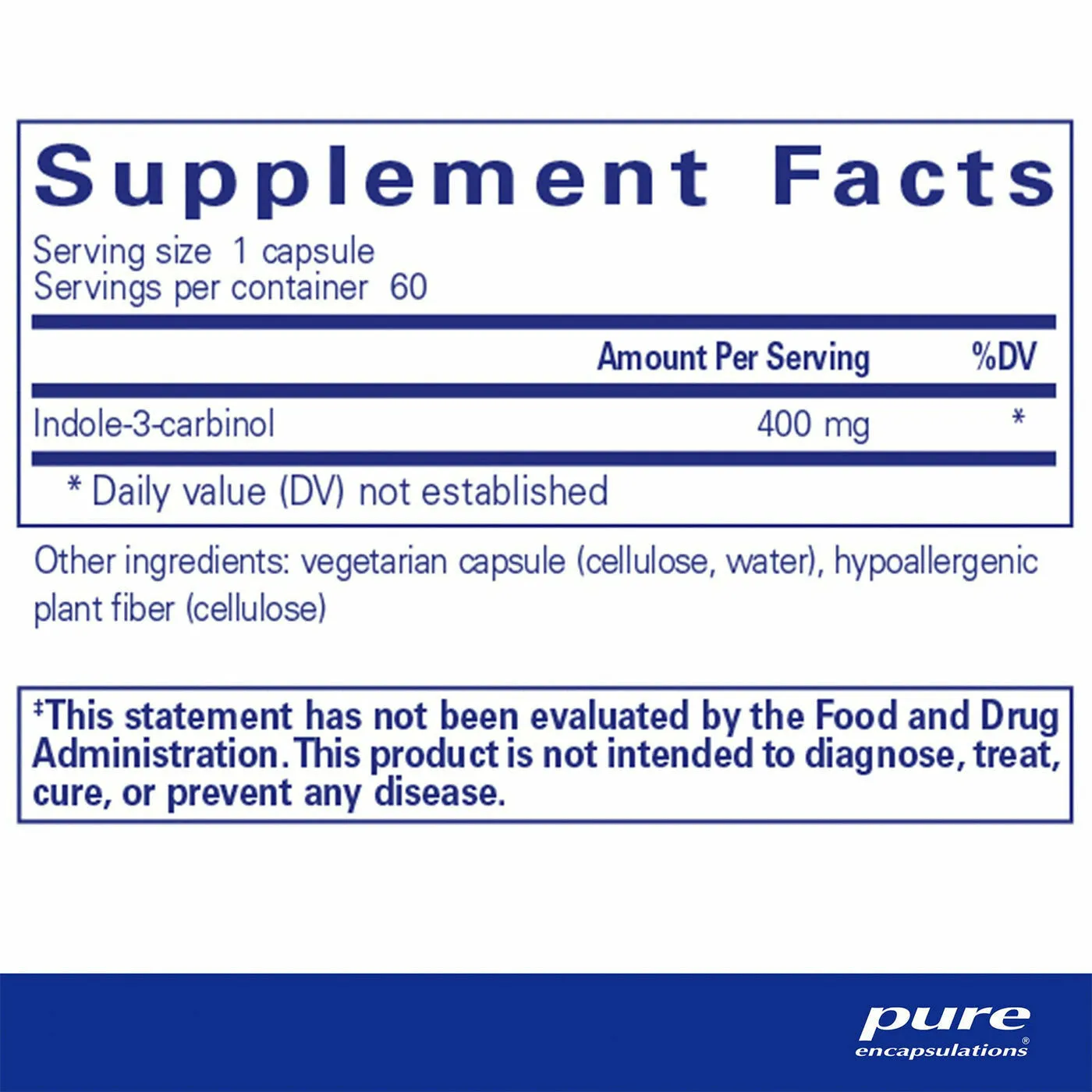 Indole-3-Carbinol 400 mg by Pure Encapsulations