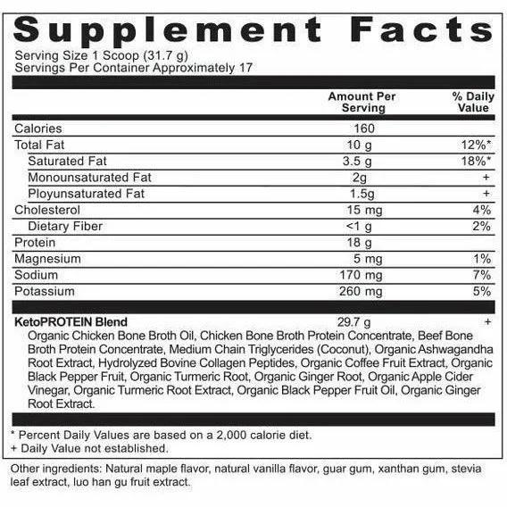 Keto Protein Vanilla 17 serv By Ancient Nutrition