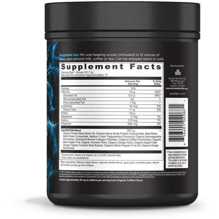 Keto Protein Vanilla 17 serv By Ancient Nutrition