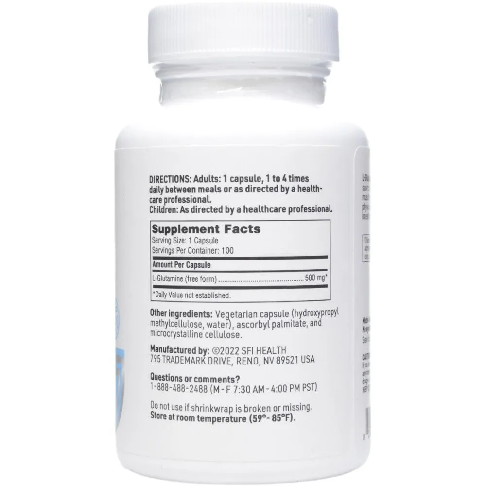 L-Glutamine 500 mg 100 vcaps by Klaire Labs/SFI Health