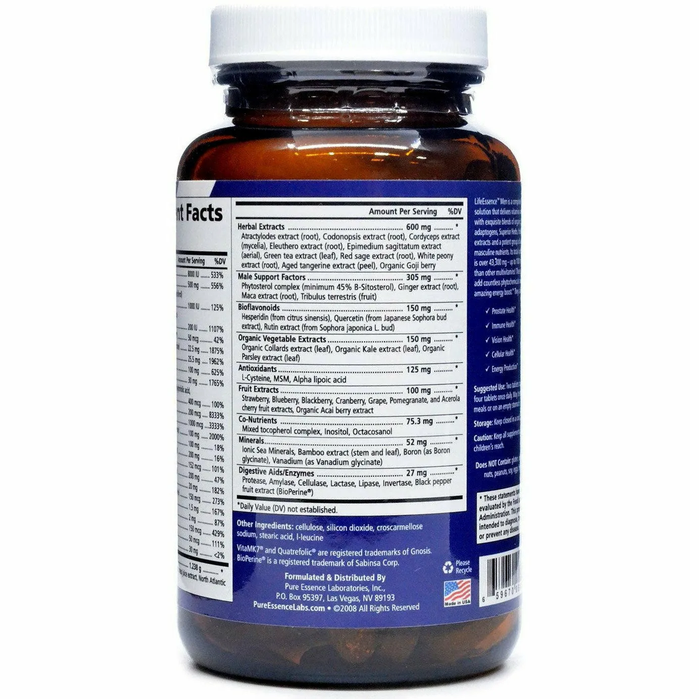 LifeEssence Men Multivitamin 120 tabs by Pure Essence