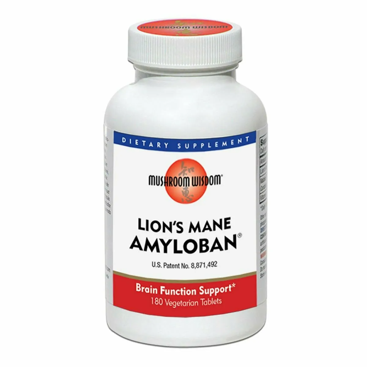 Lion's Mane Amyloban 180 vegtabs by Mushroom Wisdom. Inc.