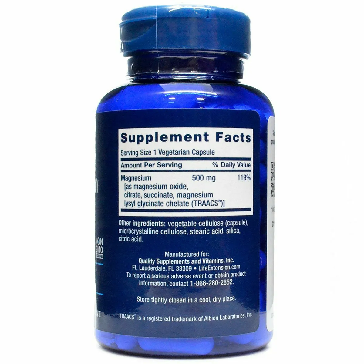 Magnesium 500mg 100 vegcaps by Life Extension