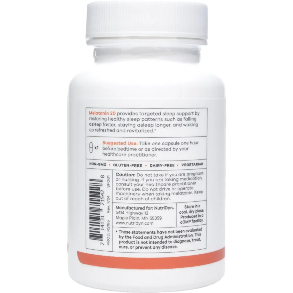 Melatonin 20 90 Capsules By Nutri-Dyn