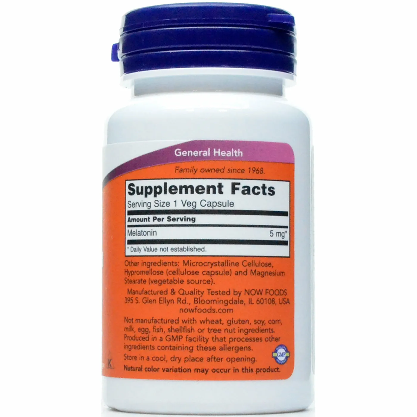 Melatonin 5 mg 60 vcaps by NOW