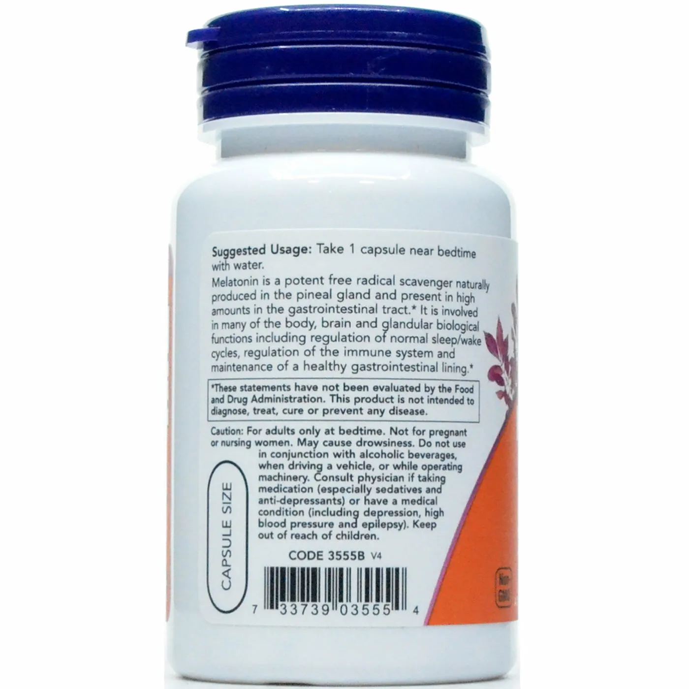 Melatonin 5 mg 60 vcaps by NOW