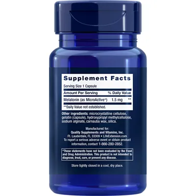 Melatonin IR/XR 1.5 mg 60 caps by Life Extension