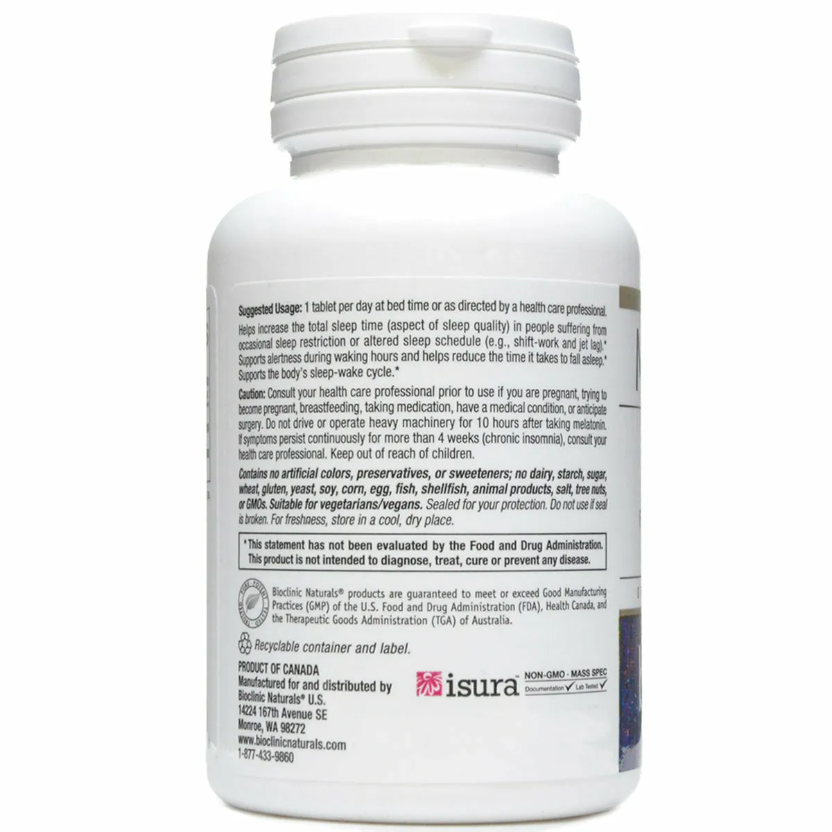 Melatonin Time Release 5 mg 60 tabs By Bioclinic Naturals