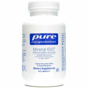 Mineral 650 (w/out CU & FE) 180 vcaps by Pure Encapsulations
