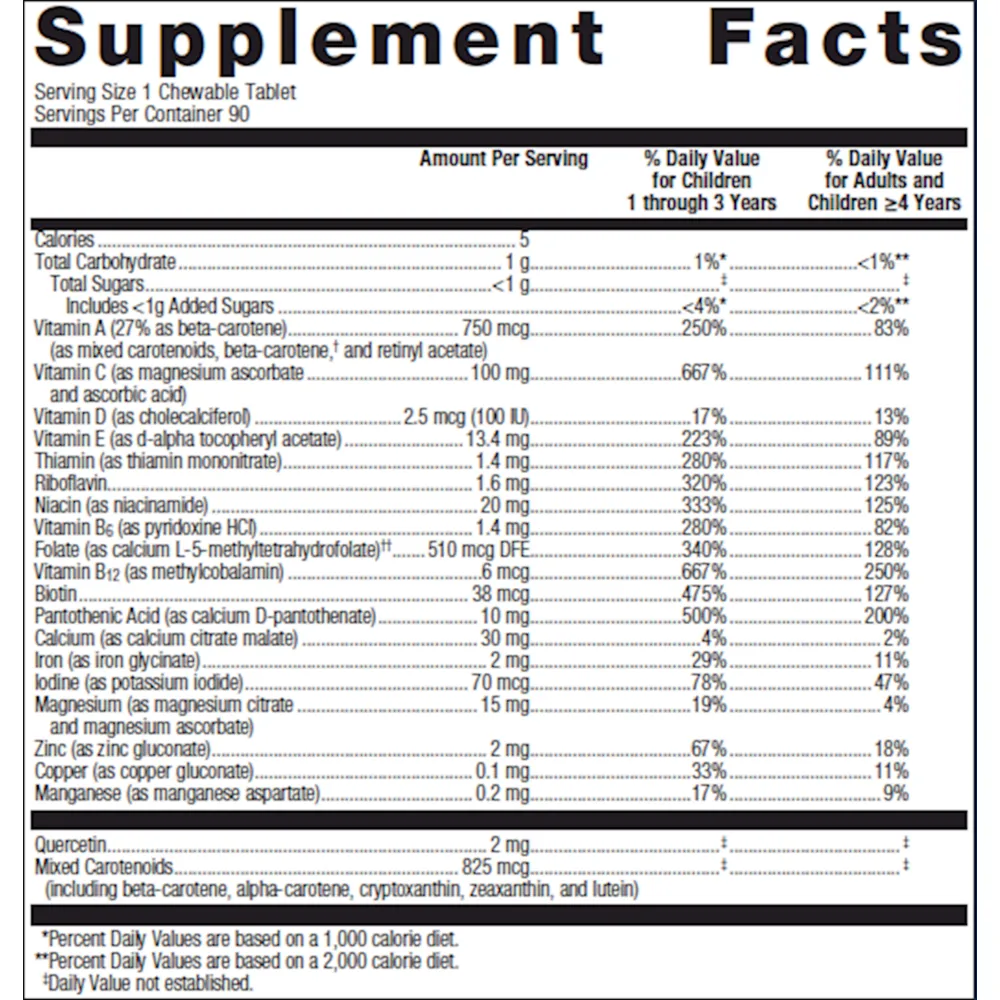 Multigenics Chewable Multivitamin 90 Tablets by Metagenics