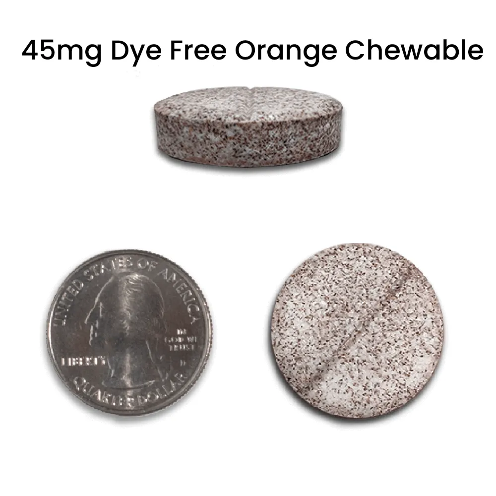 Multivitamin | 45mg Iron | Dye-Free Chewable | Orange