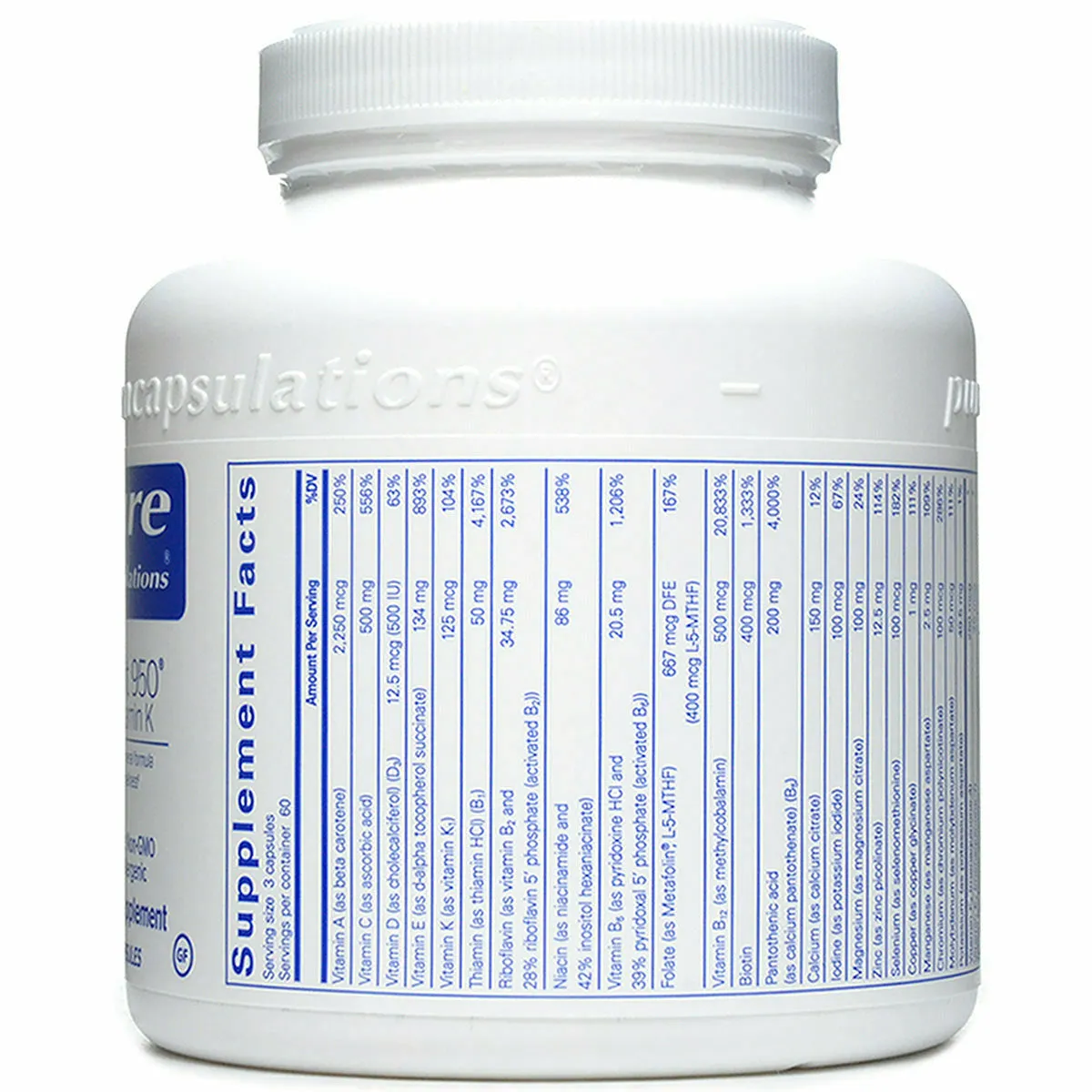 Nutrient 950 with Vitamin K 180 vcaps by Pure Encapsulations