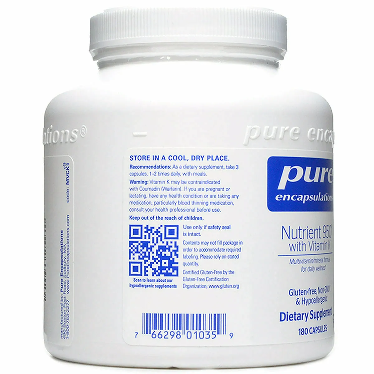 Nutrient 950 with Vitamin K 180 vcaps by Pure Encapsulations