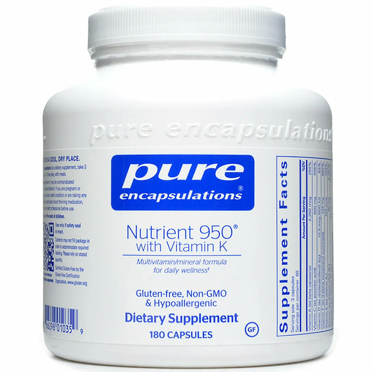 Nutrient 950 with Vitamin K 180 vcaps by Pure Encapsulations