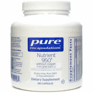 Nutrient 950 w/out Copper. Iron & Iodine 180 vcaps by Pure Encapsulations