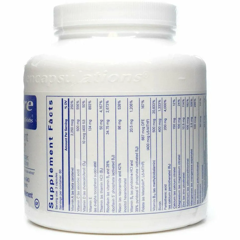 Nutrient 950 w/out Copper. Iron & Iodine 180 vcaps by Pure Encapsulations
