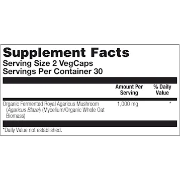 Organically Grown Fermented Royal Agaricus 60 vcaps by Solaray