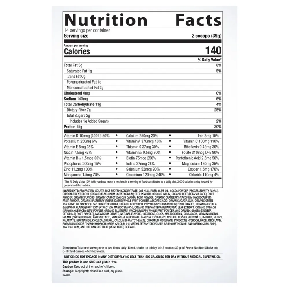 Power Nutrition Shake Chocolate 14 Servings by Metagenics