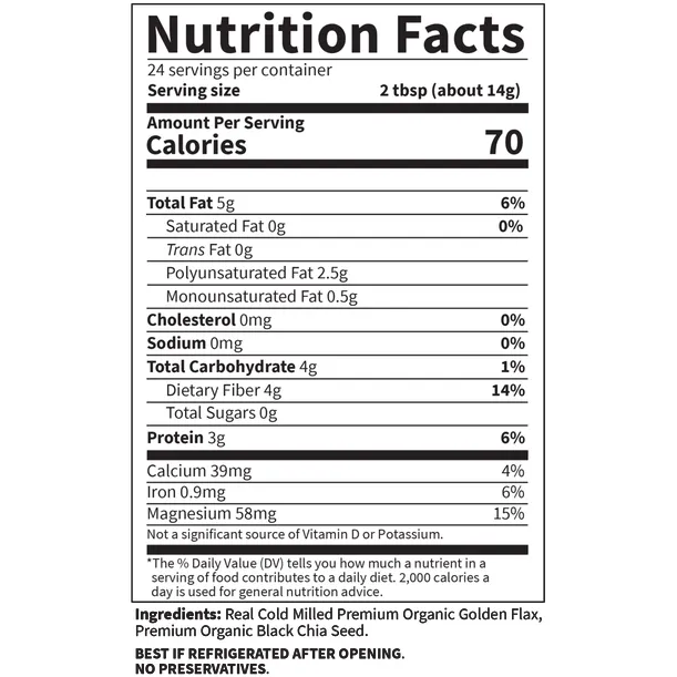 Raw Organic Flax Meal   Chia Seeds 12 oz by Garden Of Life