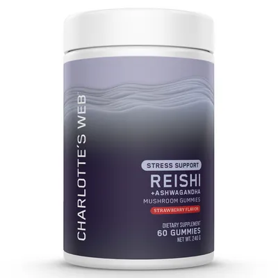 Reishi Ashwagandha Stress Support Gummy Strawberry Flavor 60 gummies by Charlotte's Web