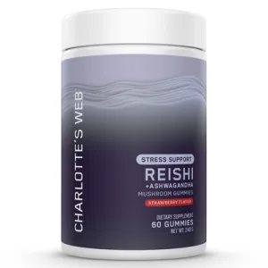 Reishi Ashwagandha Stress Support Gummy Strawberry Flavor 60 gummies by Charlotte's Web