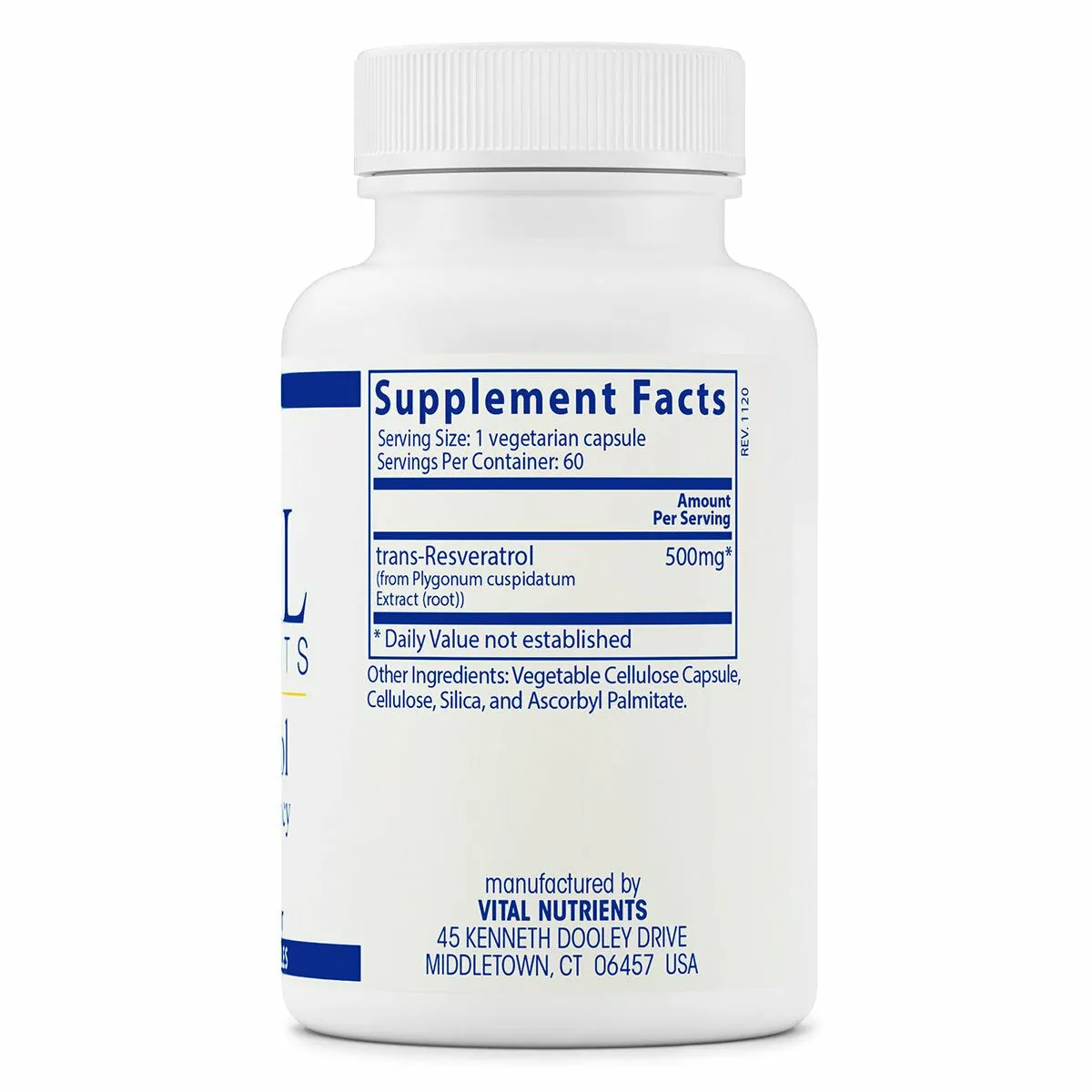 Resveratrol 500 mg Ultra High Potency 60 vcaps by Vital Nutrients