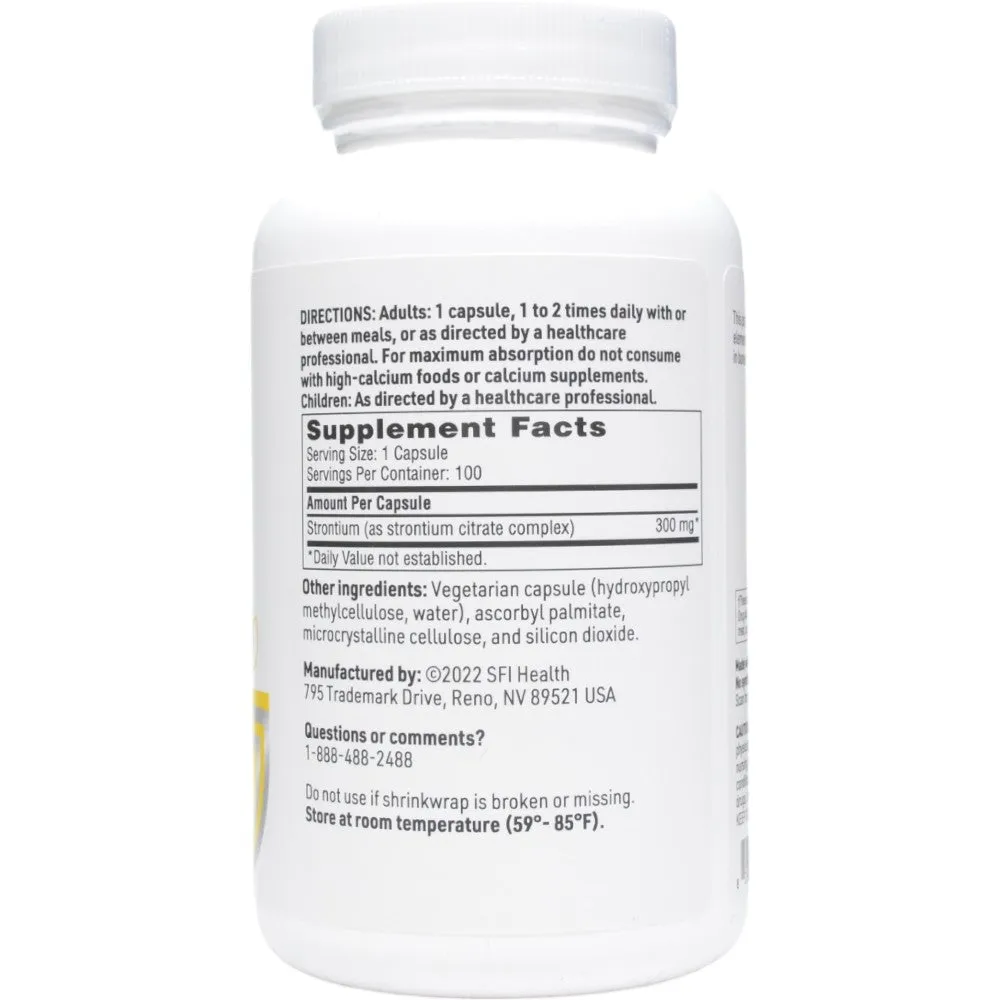 Strontium 300 mg 100 caps by Klaire Labs/SFI Health