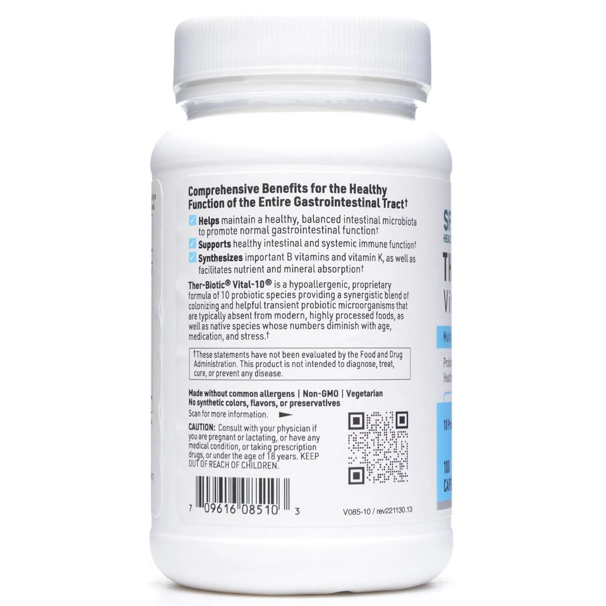 Ther-Biotic Vital-10 100 vcaps by Klaire Labs/SFI Health