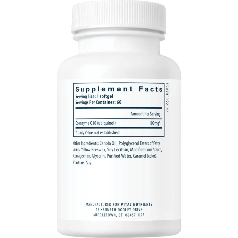 Ubiquinol CoQ10 100 mg 60 gels by Vital Nutrients