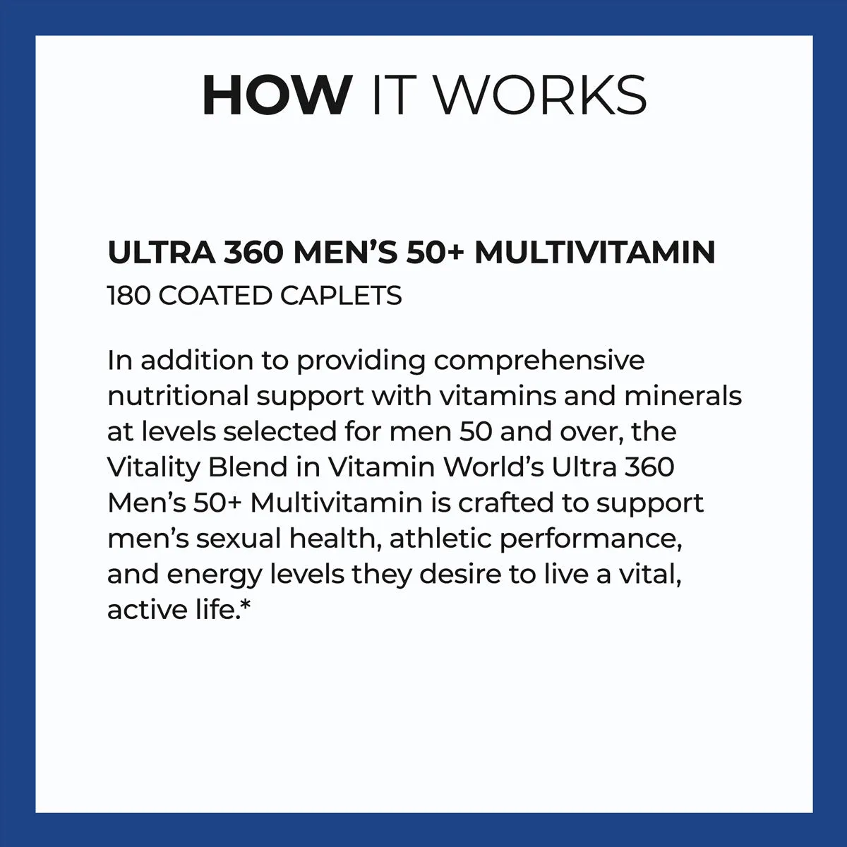 ULTRA 360 Men's 50 Plus Multivitamin 180 caplets by Vitamin World